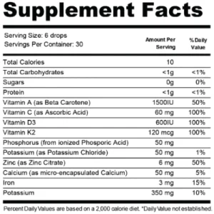 Dentitox Pro Supplement Facts